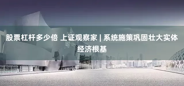 股票杠杆多少倍 上证观察家 | 系统施策巩固壮大实体经济根基